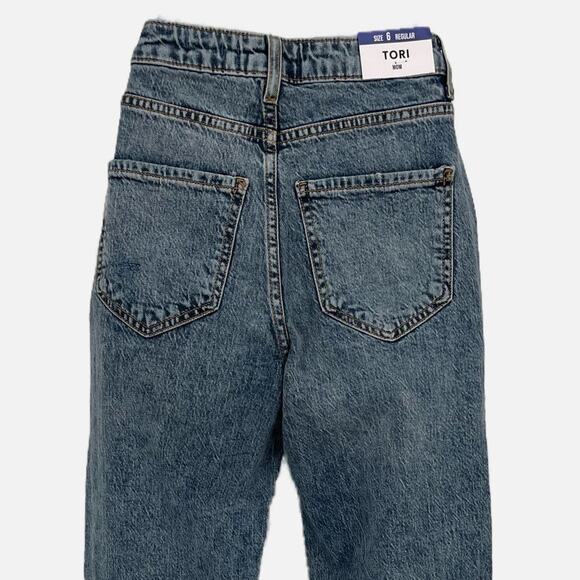 New Look Tori Mom Denim Jean in Mid Blue Size 2 - Picture 5 of 15